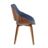 Lumisource Fabrizzi Dining/Accent Chair in Walnut and Denim Blue CH-FBZZNL WL+BU